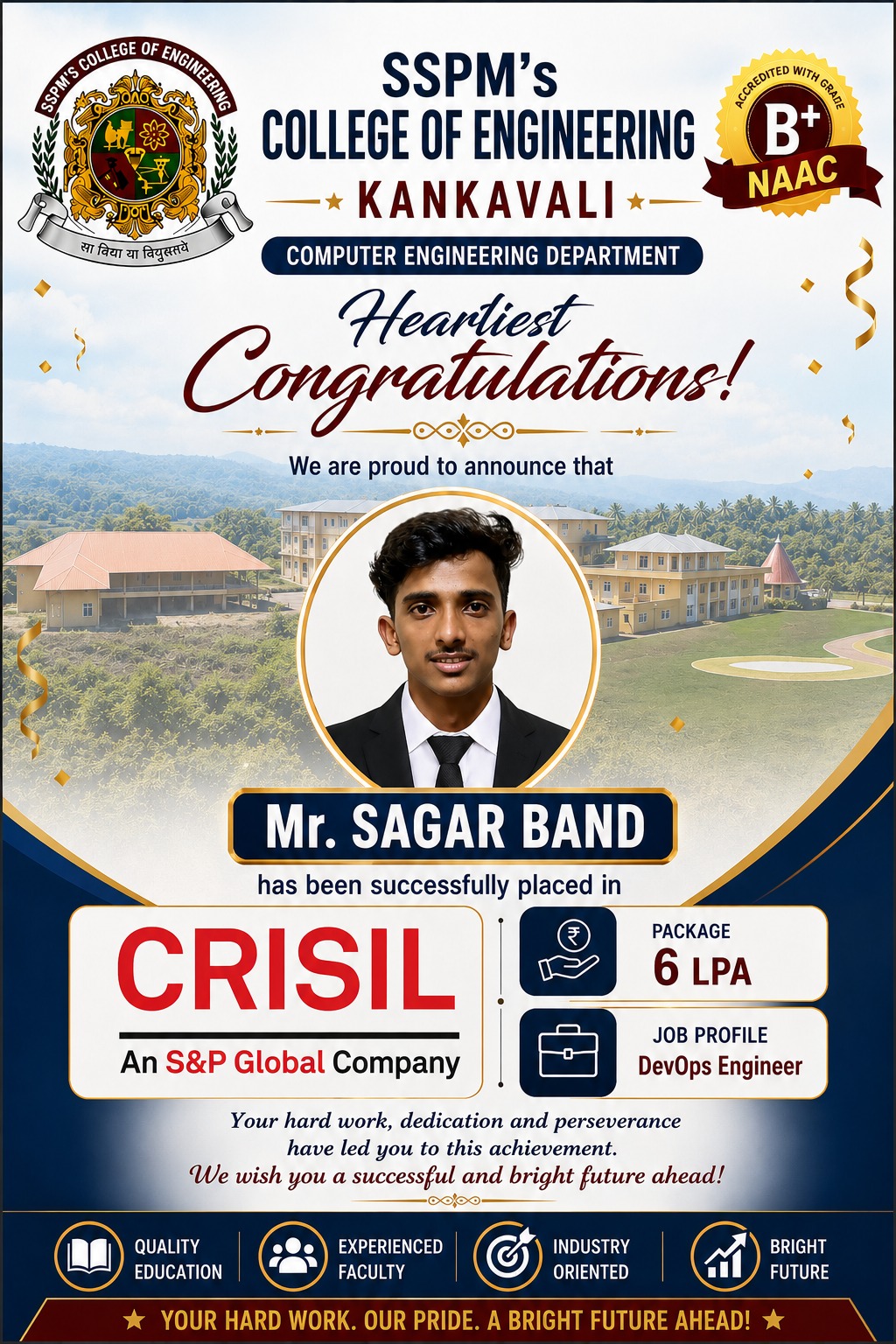 Congratulations for placement in CRISIL