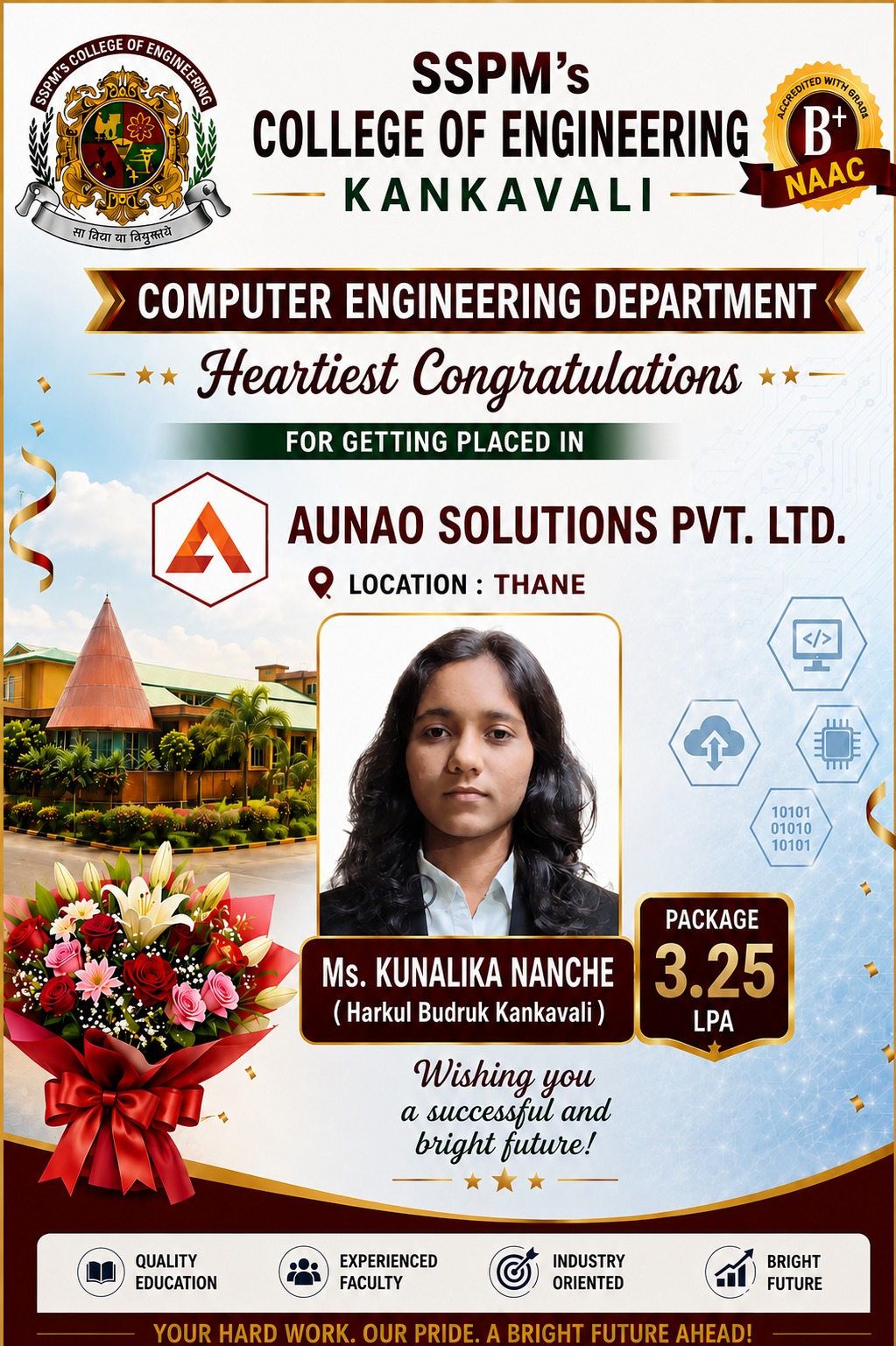Congratulations for placement in AUNAO PVT. LTD.