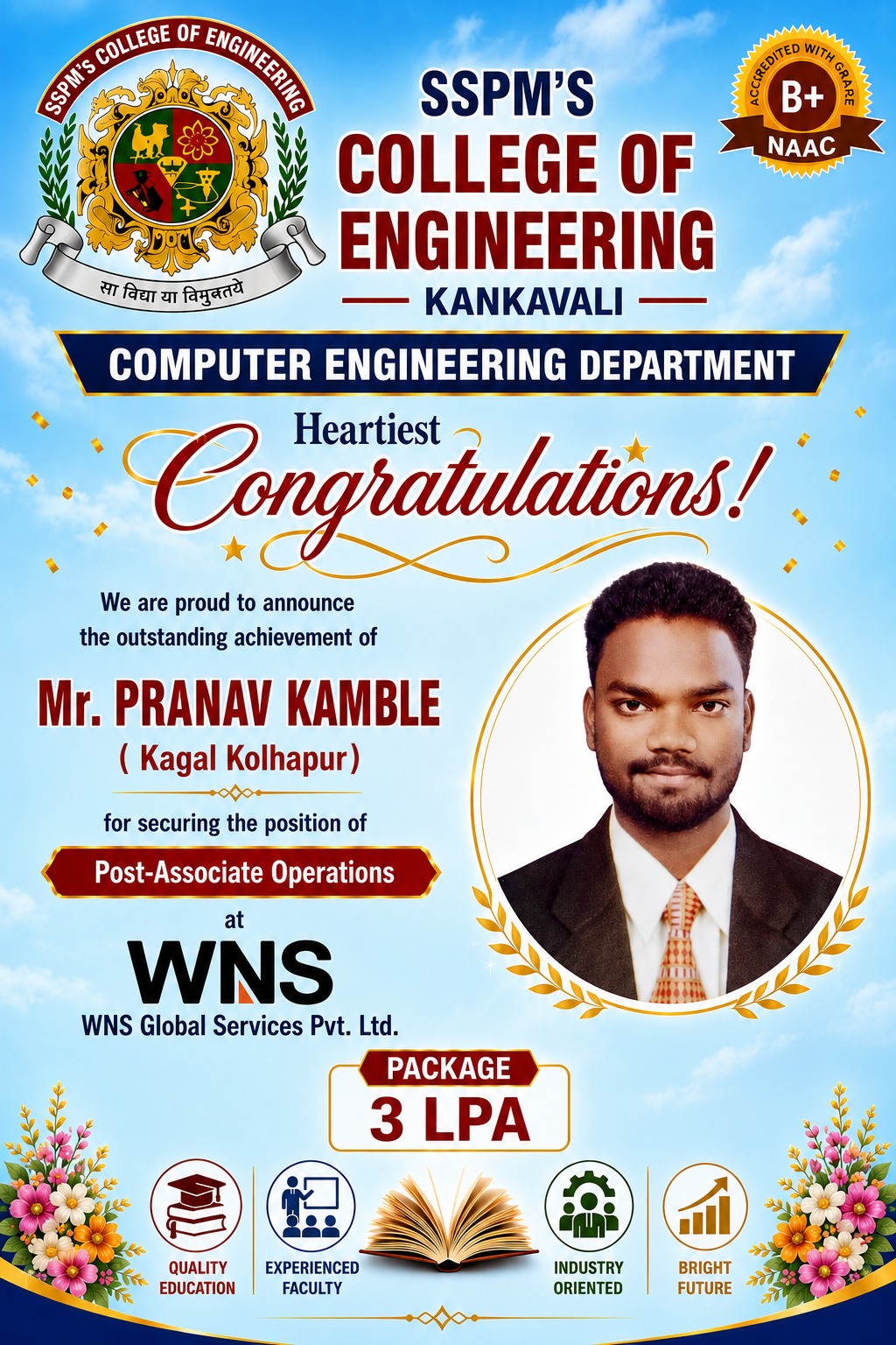 Congratulations for placement in WNS GLOBAL SERVICES